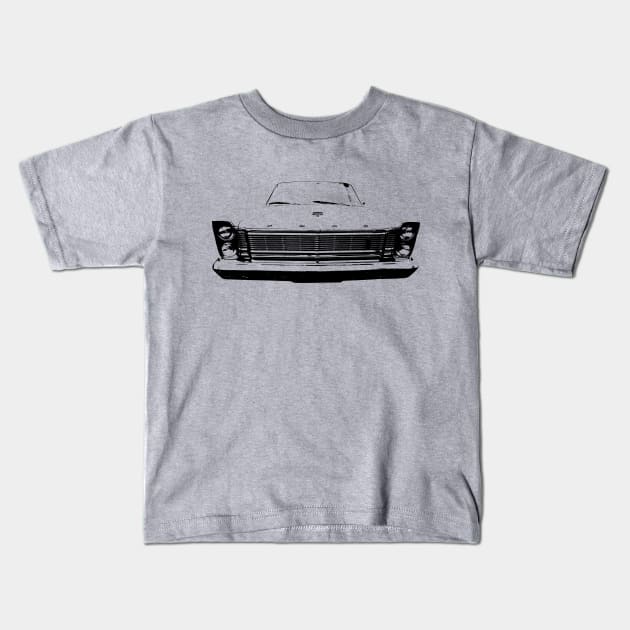 Ford Galaxie 1960s American classic car monoblock black Kids T-Shirt by soitwouldseem